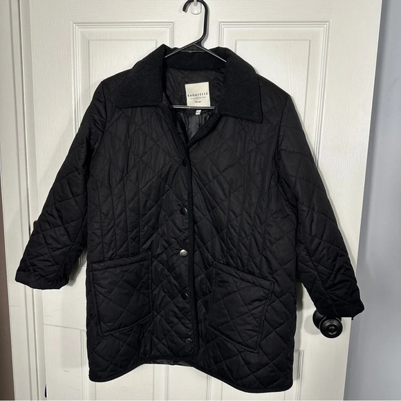 bagatelle Jackets & Blazers - Bagatelle lightweight quilted jacket with corduroy collar and trim, black, large